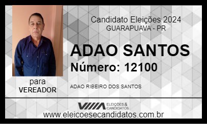 Candidato ADAO SANTOS 2024 - GUARAPUAVA - Eleições