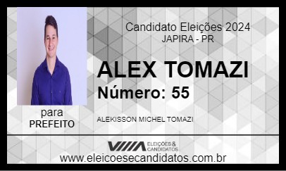 Candidato ALEX TOMAZI 2024 - JAPIRA - Eleições