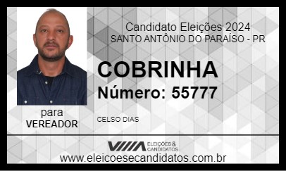 Candidato COBRINHA 2024 - SANTO ANTÔNIO DO PARAÍSO - Eleições