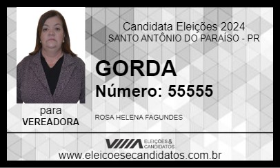 Candidato GORDA 2024 - SANTO ANTÔNIO DO PARAÍSO - Eleições