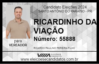 Candidato RICARDINHO DA VIAÇÃO 2024 - SANTO ANTÔNIO DO PARAÍSO - Eleições