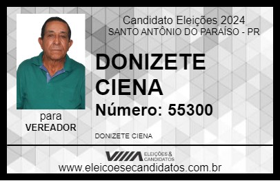 Candidato DONIZETE CIENA 2024 - SANTO ANTÔNIO DO PARAÍSO - Eleições