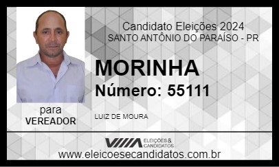 Candidato MORINHA 2024 - SANTO ANTÔNIO DO PARAÍSO - Eleições