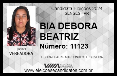 Candidato BIA DEBORA BEATRIZ 2024 - SENGÉS - Eleições