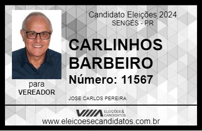 Candidato CARLINHOS BARBEIRO 2024 - SENGÉS - Eleições