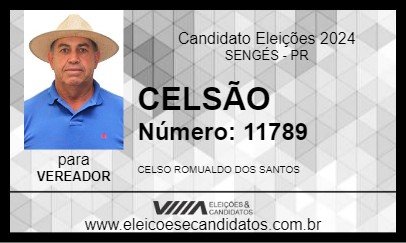 Candidato CELSÃO 2024 - SENGÉS - Eleições