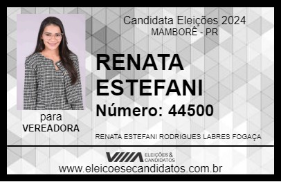 Candidato RENATA ESTEFANI 2024 - MAMBORÊ - Eleições