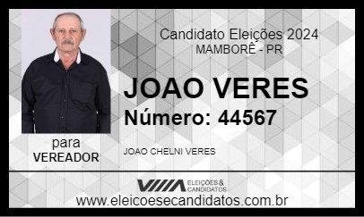 Candidato JOAO VERES 2024 - MAMBORÊ - Eleições