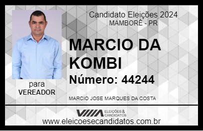 Candidato MARCIO DA KOMBI 2024 - MAMBORÊ - Eleições