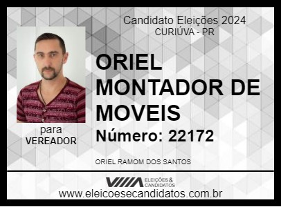 Candidato ORIEL MONTADOR DE MOVEIS 2024 - CURIÚVA - Eleições