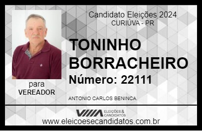 Candidato TONINHO BORRACHEIRO 2024 - CURIÚVA - Eleições