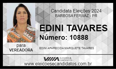 Candidato EDINI TAVARES 2024 - BARBOSA FERRAZ - Eleições