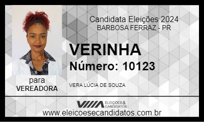 Candidato VERINHA 2024 - BARBOSA FERRAZ - Eleições