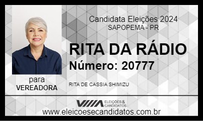 Candidato RITA DA RÁDIO 2024 - SAPOPEMA - Eleições