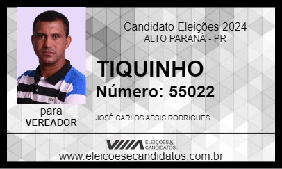 Candidato TIQUINHO 2024 - ALTO PARANÁ - Eleições