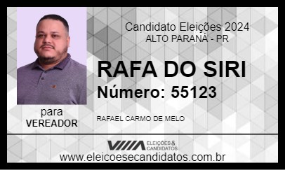 Candidato RAFA DO SIRI 2024 - ALTO PARANÁ - Eleições