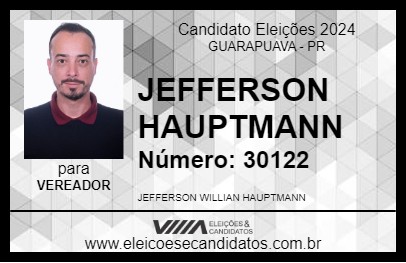 Candidato JEFFERSON HAUPTMANN 2024 - GUARAPUAVA - Eleições