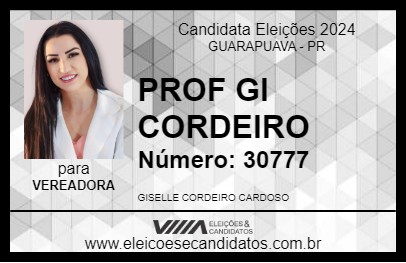 Candidato PROF GI CORDEIRO 2024 - GUARAPUAVA - Eleições