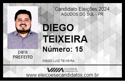 Candidato DIEGO TEIXEIRA 2024 - AGUDOS DO SUL - Eleições