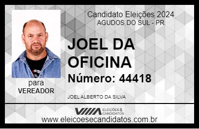 Candidato JOEL DA OFICINA 2024 - AGUDOS DO SUL - Eleições