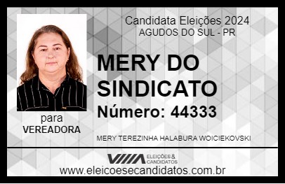 Candidato MERY DO SINDICATO  2024 - AGUDOS DO SUL - Eleições