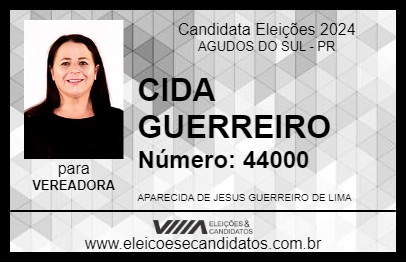 Candidato CIDA GUERREIRO 2024 - AGUDOS DO SUL - Eleições