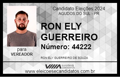 Candidato RON ELY GUERREIRO  2024 - AGUDOS DO SUL - Eleições