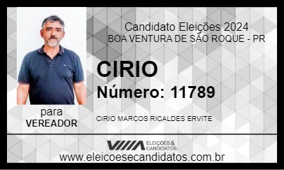 Candidato CIRIO 2024 - BOA VENTURA DE SÃO ROQUE - Eleições