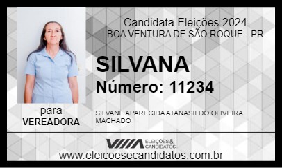 Candidato SILVANA 2024 - BOA VENTURA DE SÃO ROQUE - Eleições