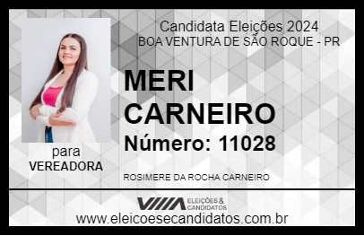 Candidato MERI CARNEIRO 2024 - BOA VENTURA DE SÃO ROQUE - Eleições