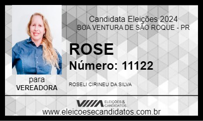 Candidato ROSE 2024 - BOA VENTURA DE SÃO ROQUE - Eleições