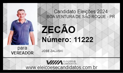 Candidato ZECÃO 2024 - BOA VENTURA DE SÃO ROQUE - Eleições