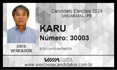 Candidato KARU 2024 - UMUARAMA - Eleições