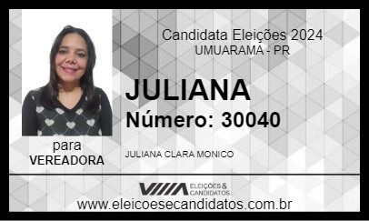 Candidato JULIANA 2024 - UMUARAMA - Eleições