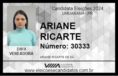 Candidato ARIANE RICARTE 2024 - UMUARAMA - Eleições