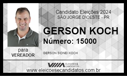 Candidato GERSON KOCH 2024 - SÃO JORGE D\OESTE - Eleições