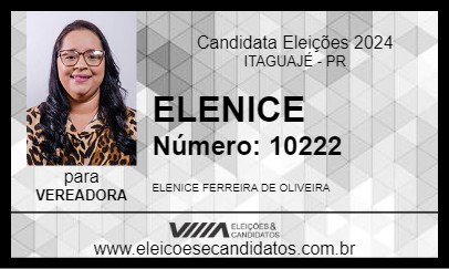 Candidato ELENICE 2024 - ITAGUAJÉ - Eleições