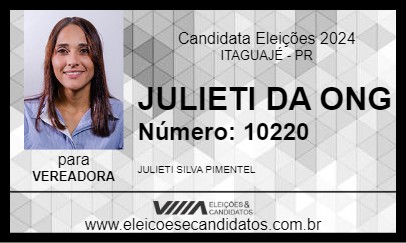 Candidato JULIETI DA ONG 2024 - ITAGUAJÉ - Eleições