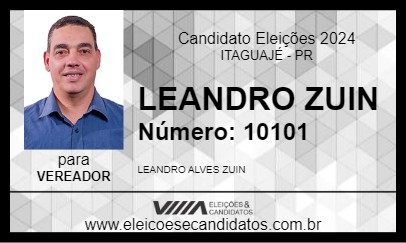 Candidato LEANDRO ZUIN 2024 - ITAGUAJÉ - Eleições