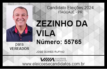 Candidato ZEZINHO DA VILA 2024 - ITAGUAJÉ - Eleições