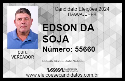 Candidato EDSON DA SOJA 2024 - ITAGUAJÉ - Eleições