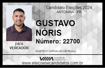 Candidato GUSTAVO NÓRIS 2024 - ANTONINA - Eleições