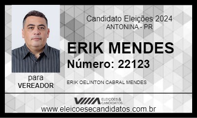 Candidato ERIK MENDES 2024 - ANTONINA - Eleições