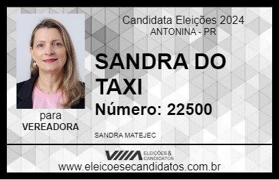 Candidato SANDRA DO TAXI 2024 - ANTONINA - Eleições