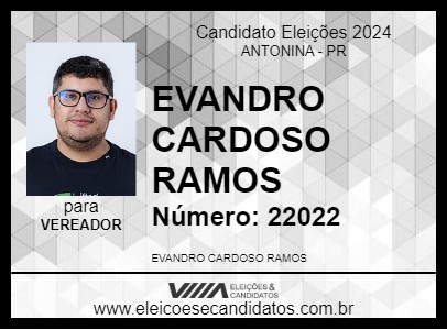 Candidato EVANDRO CARDOSO RAMOS 2024 - ANTONINA - Eleições