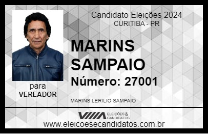 Candidato MARINS SAMPAIO 2024 - CURITIBA - Eleições