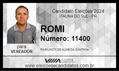 Candidato ROMI 2024 - ITAÚNA DO SUL - Eleições