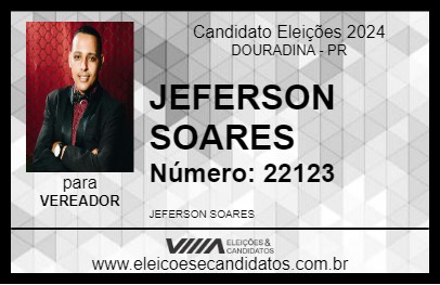 Candidato JEFERSON SOARES 2024 - DOURADINA - Eleições