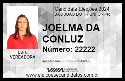 Candidato JOELMA DA CONLUZ 2024 - SÃO JOÃO DO TRIUNFO - Eleições