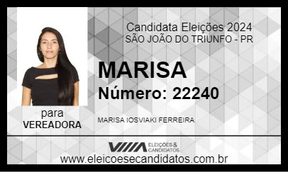 Candidato MARISA 2024 - SÃO JOÃO DO TRIUNFO - Eleições